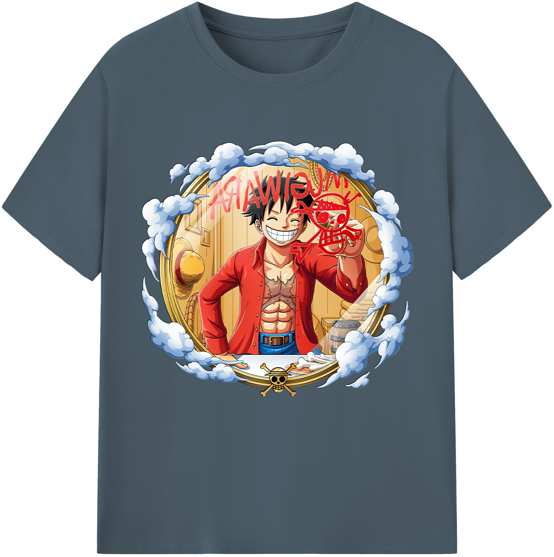 ワンピース モンキー・D・ルフィ ONE PIECE Monkey D. Luffy 綿100％半袖Tシャツ（フロントプリント）